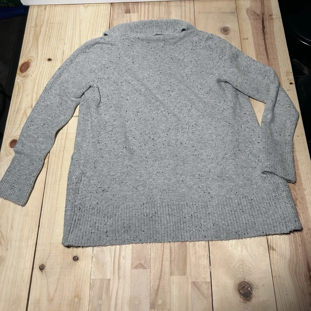 Verve Ami Women's Grey Cardigan Open Front Two Pocket Sweater Sz‎ S Shawl Collar